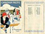 Passenger Booklet pages from Empress of Scotland crossing to Quebec City in June 1930