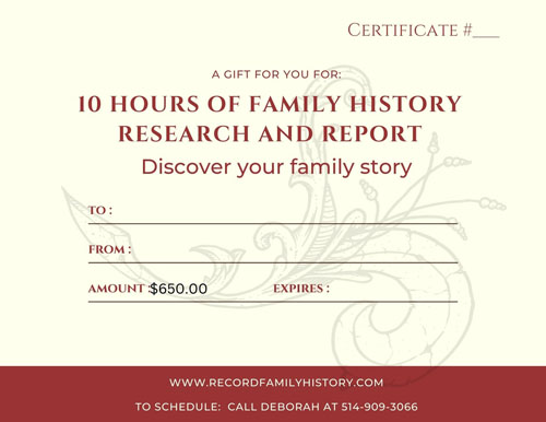 10 hour Genealogy Research Package