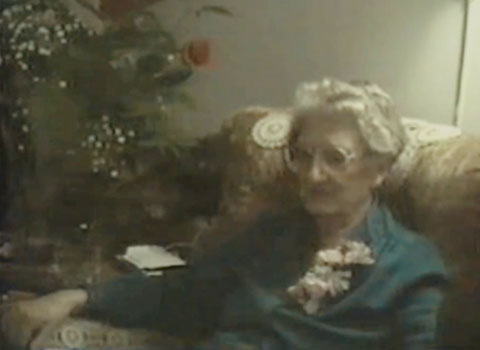 Image of Nell Waddell extracted from 1989 video of her while being interviewed.